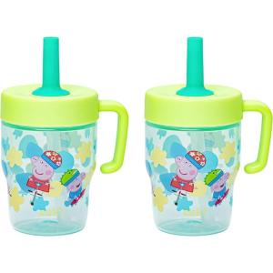imageZak Designs Bluey Capri Toddler Tumbler For Travel or At Home 10oz 2Pack Durable Plastic Sippy Cups With Handle and LeakProof Design are Perfect For Kids Bluey and BingoPeppa Pig 10oz