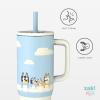 imageZak Designs Disney Sutton Travel Tumbler for On the Go 30oz Stainless Steel with Vacuum Insulation Silicone Straw and Carry Handle for Cold Drinks Stitch AngelBluey
