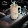 imageZak Designs Harry Potter Sutton Travel Tumbler for On the Go 30oz Stainless Steel with Vacuum Insulation Silicone Straw and Carry Handle for Cold Drinks HogwartsStitch
