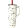 imageZak Designs Disney Sutton Travel Tumbler for On the Go 30oz Stainless Steel with Vacuum Insulation Silicone Straw and Carry Handle for Cold Drinks Stitch AngelMickey Mouse