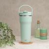 imageZak Designs Harmony 2in1 Coffee Tumbler for Travel or At Home 30oz Recycled Stainless Steel is LeakProof When Closed and Vacuum Insulated with Handle Icicle Mint GreenIcicle Mint Green