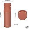 imageZak Designs Harmony Water Bottle for Travel or At Home 32oz Recycled Stainless Steel is LeakProof and Vacuum Insulated with Chug Opening and Carry Handle Sienna Red