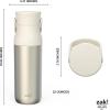 imageZak Designs Harmony Water Bottle for Travel or At Home 32oz Recycled Stainless Steel is LeakProof and Vacuum Insulated with Chug Opening and Carry Handle Ivory White
