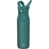 imageZak Designs Harmony Water Bottle for Travel or At Home 32oz Recycled Stainless Steel is LeakProof When Closed and Vacuum Insulated with Straw Lid and Carry Handle Emerald Green