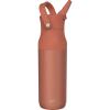 imageZak Designs Harmony Water Bottle for Travel or At Home 32oz Recycled Stainless Steel is LeakProof When Closed and Vacuum Insulated with Straw Lid and Carry Handle Sienna Red