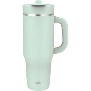 imageZak Designs Harmony 2in1 Coffee Tumbler for Travel or At Home 40oz Recycled Stainless Steel is LeakProof When Closed and Vacuum Insulated with Handle Icicle Mint Green