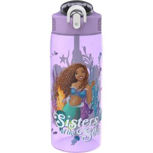 imageZak Designs Disney The Little Mermaid 2023 Kids Water Bottle For School or Travel 25oz Durable Plastic with PopUp Antimicrobial Spout and Cover Handle and LeakProof Ariel Sisters of the Sea