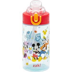 image:imageZak Designs Disney Mickey Mouse Sage Kids Water Bottle For School or Travel 16oz Durable Plastic Water Bottle With Straw Handle and LeakProof PopUp Spout Cover Clubhouse CrewMickey Mouse