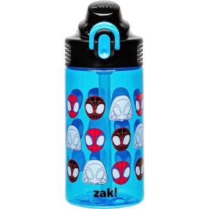 image:imageZak Designs Disney Mickey Mouse Sage Kids Water Bottle For School or Travel 16oz Durable Plastic Water Bottle With Straw Handle and LeakProof PopUp Spout Cover Clubhouse CrewSpidey Spidey and His Amazing Friends