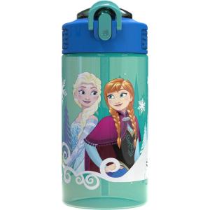 image:imageZak Designs Disney Mickey Mouse Sage Kids Water Bottle For School or Travel 16oz Durable Plastic Water Bottle With Straw Handle and LeakProof PopUp Spout Cover Clubhouse CrewElsa  Anna