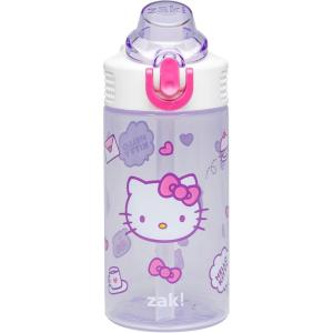image:imageZak Designs Disney Mickey Mouse Sage Kids Water Bottle For School or Travel 16oz Durable Plastic Water Bottle With Straw Handle and LeakProof PopUp Spout Cover Clubhouse CrewHello Kitty