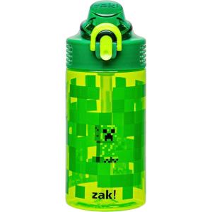 image:imageZak Designs Disney Mickey Mouse Sage Kids Water Bottle For School or Travel 16oz Durable Plastic Water Bottle With Straw Handle and LeakProof PopUp Spout Cover Clubhouse CrewMinecraft Creeper