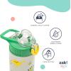 image:imageZak Designs KPop Demon Hunters Sage Kids Water Bottle For School or Travel 19oz Stainless Steel Water Bottle With Straw Handle and LeakProof PopUp Spout Cover Rumi Mira ZoeyStitch Sage