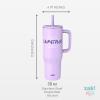 image:imageZak Designs KPop Demon Hunters Sutton Travel Tumbler for On the Go 30oz Stainless Steel with Vacuum Insulation Silicone Straw and Carry Handle for Cold Drinks HuntrixHuntrix