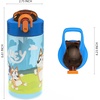 image:imageZak Designs Sesame Street Sage Kids Water Bottle For School or Travel 16oz Durable Plastic Water Bottle With Straw Handle and LeakProof PopUp Spout Cover 2Pack Set Elmo amp FriendsBluey Bottle 2pk