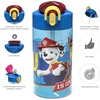 image:imageZak Designs Sesame Street Sage Kids Water Bottle For School or Travel 16oz Durable Plastic Water Bottle With Straw Handle and LeakProof PopUp Spout Cover 2Pack Set Elmo amp FriendsPaw Patrol Marshall Bottle 2pk