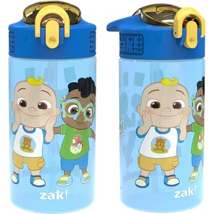image:imageZak Designs Sesame Street Sage Kids Water Bottle For School or Travel 16oz Durable Plastic Water Bottle With Straw Handle and LeakProof PopUp Spout Cover 2Pack Set Elmo amp FriendsCoComelon 2pk