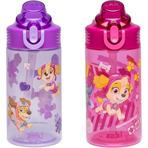 image:imageZak Designs Sesame Street Sage Kids Water Bottle For School or Travel 16oz Durable Plastic Water Bottle With Straw Handle and LeakProof PopUp Spout Cover 2Pack Set Elmo amp FriendsPAW Patrol Skye  Friends