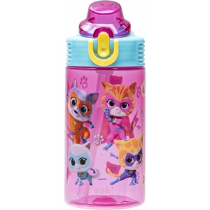image:imageZak Designs Marvel Sage Kids Water Bottle For School or Travel 16oz Durable Plastic Water Bottle With Straw Handle and LeakProof PopUp Spout Cover SpiderManSuperKitties Ginny  Sparks  Buddy  Bitsy