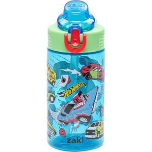 image:imageZak Designs Marvel Sage Kids Water Bottle For School or Travel 16oz Durable Plastic Water Bottle With Straw Handle and LeakProof PopUp Spout Cover SpiderManHot Wheels