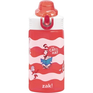 image:imageZak Designs Marvel Sage Kids Water Bottle For School or Travel 16oz Durable Plastic Water Bottle With Straw Handle and LeakProof PopUp Spout Cover SpiderManDr Seuss The Cat in the Hat
