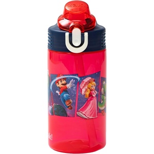 image:imageZak Designs Marvel Sage Kids Water Bottle For School or Travel 16oz Durable Plastic Water Bottle With Straw Handle and LeakProof PopUp Spout Cover SpiderManThe Super Mario