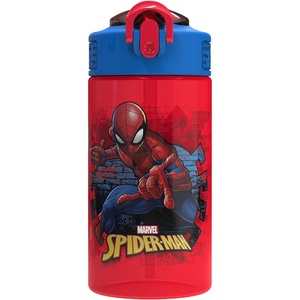 image:imageZak Designs Marvel Sage Kids Water Bottle For School or Travel 16oz Durable Plastic Water Bottle With Straw Handle and LeakProof PopUp Spout Cover SpiderManSpiderman